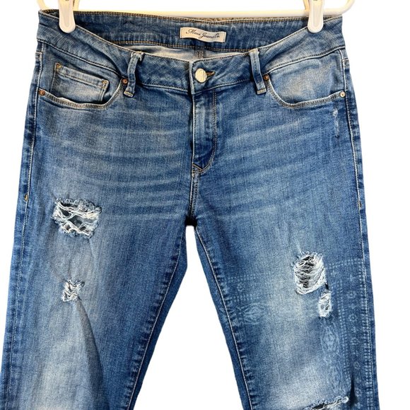 Mavi Jeans Co. Womens Size 30 Distressed Straight Bohemian Tribal Print Denim - Picture 2 of 16